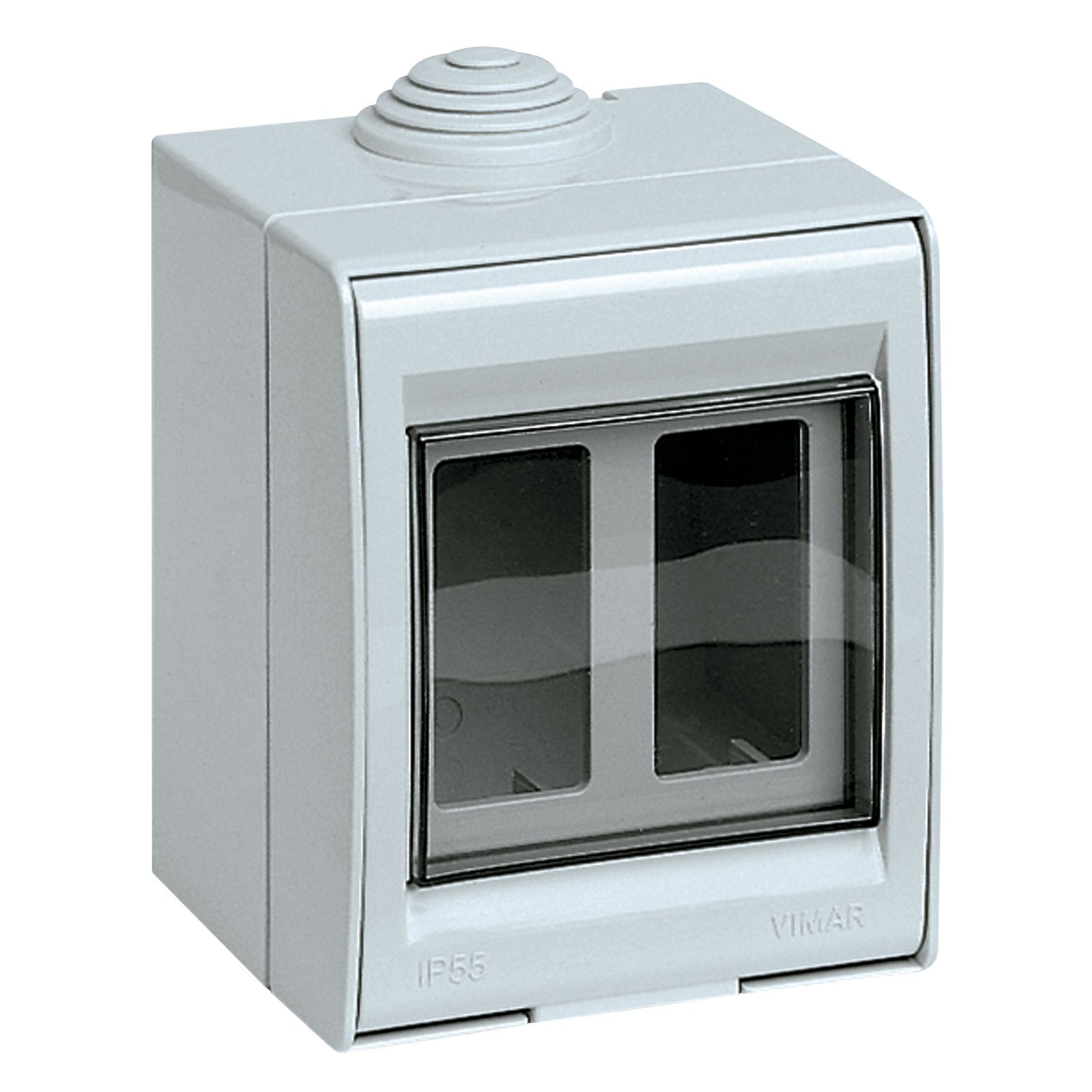 Vimar 8000 Series 2-Module Surface Enclosure, IP55, RAL 7035 Grey