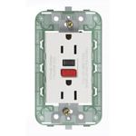 Vimar Plana USA Duplex GFCI Socket Outlet, 15A 125V 60Hz, Built-In Mounting Frame, For 3-Module Cover Plate