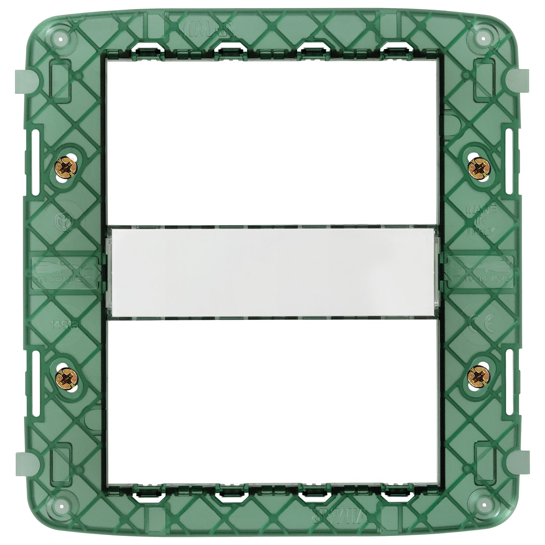 Vimar Plana 8 (4+4)-Module Mounting Frame with Screws, For V71318/V71718 Flush and 14788 Table Mounting Boxes