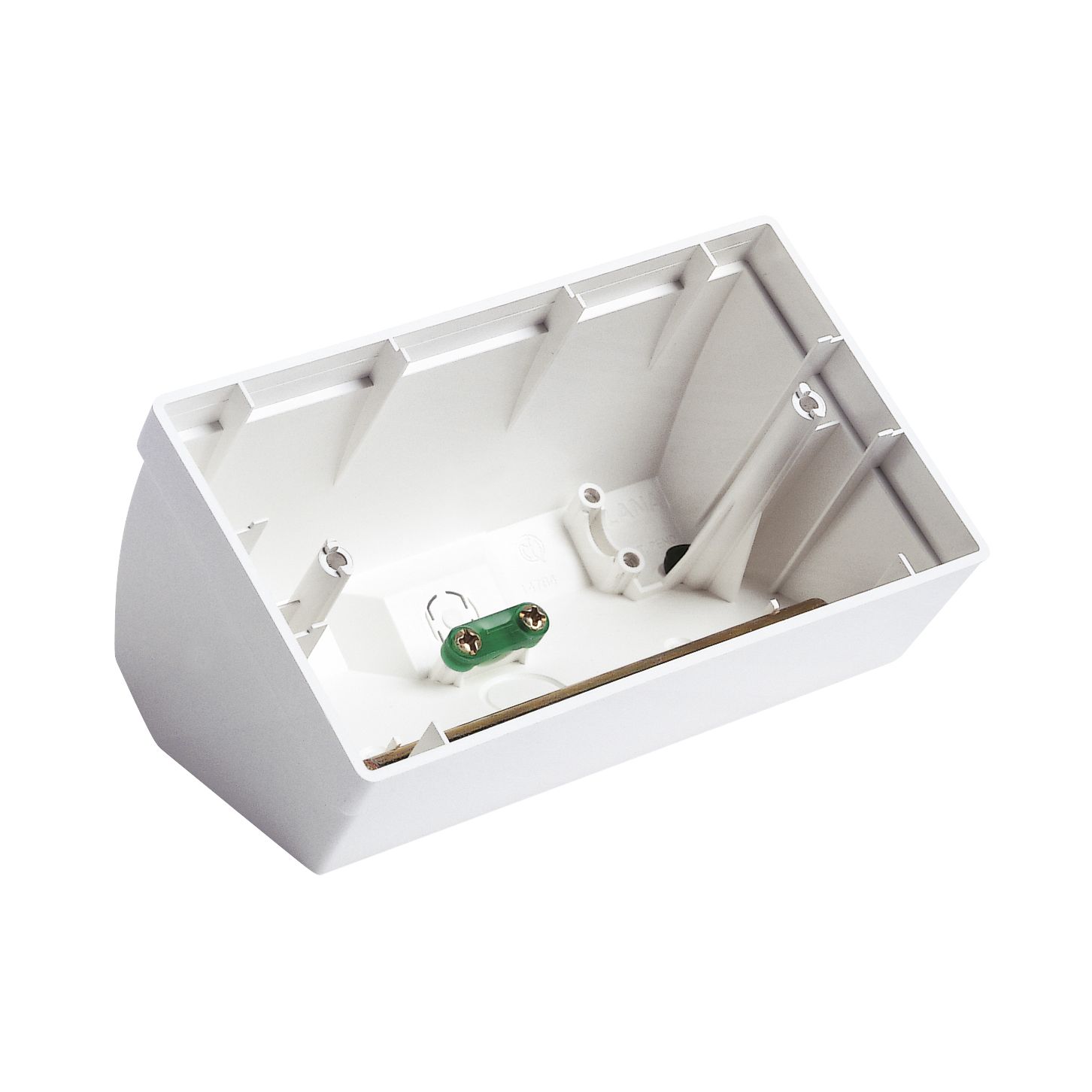 Vimar Plana 4-Module Table Mounting Box, Matt White Finish, Halogen-Free Plastic, IP20, Cable Entry, 142.5 x 80 x 67.6 mm