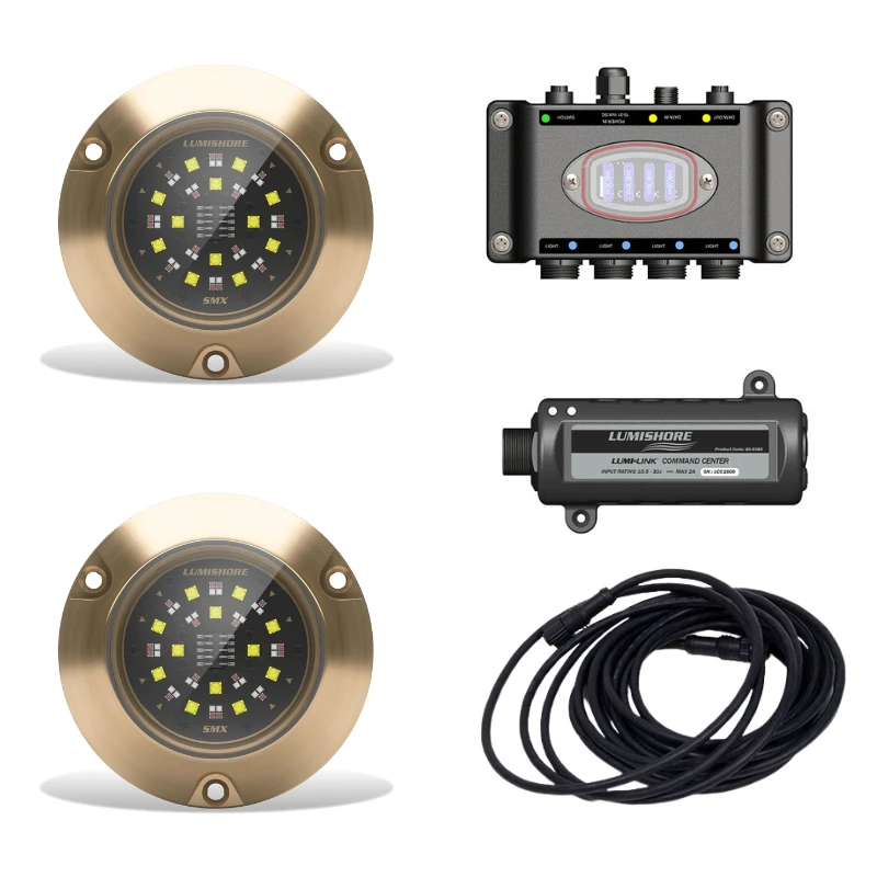 Lumishore - SMX154 EOS Underwater Light Kit - 2 Light Set, RGBW Color-Change, 10/31V, 7,000 Fixture Lumens