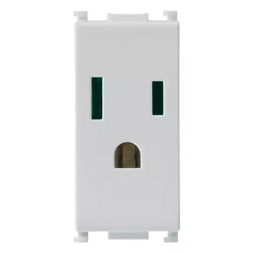 Vimar Plana 2P+E USA SICURY Outlet, 15A, 127V, IP20, Flush-Mounted