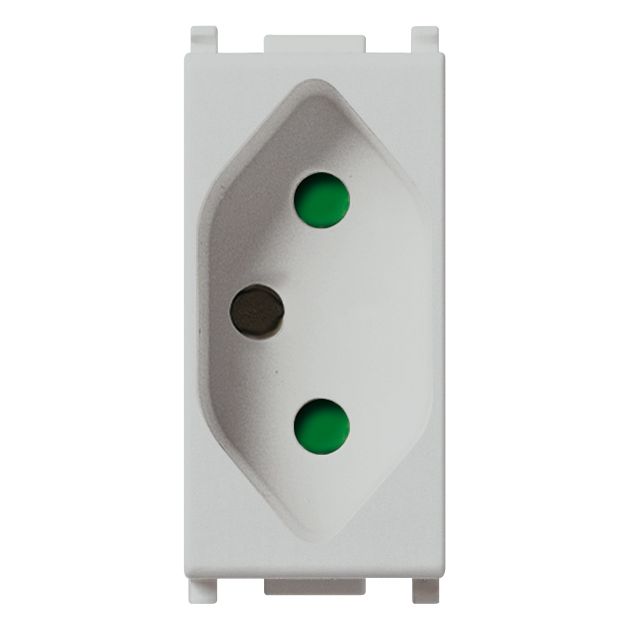Vimar Plana 2P+E Brazilian SICURY Socket Outlet, 20A, 250V, IP20, Flush Mount, Halogen-Free Thermoplastic