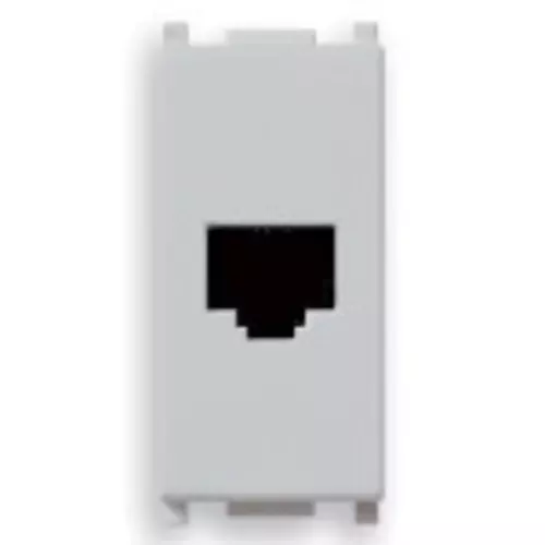 Vimar Plana RJ11 Phone Jack 6/4, Flush Mount, Screw Terminals, IP20