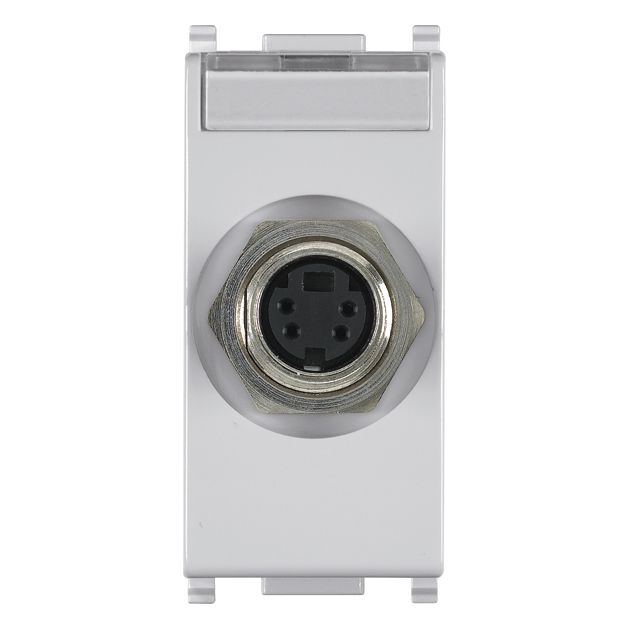 Vimar Plana S-Video Socket Connector, 4-Pin, Flush Mount, IP20