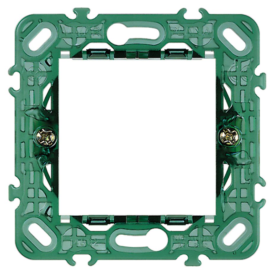 Vimar PLANA 2-Module Mounting Frame, For Ø 60 mm Mounting Boxes, 71 mm Centers, With Claws