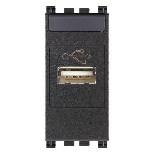 Vimar ARKÉ USB Outlet, 1 Module, IP20, Flush Mount, Screw Terminals