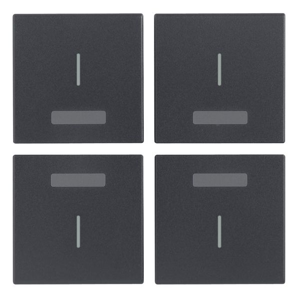 Vimar EIKON Four Interchangeable Half-Buttons, 1 Module, IP40, Clamp Mounting, Halogen-Free Thermoplastic