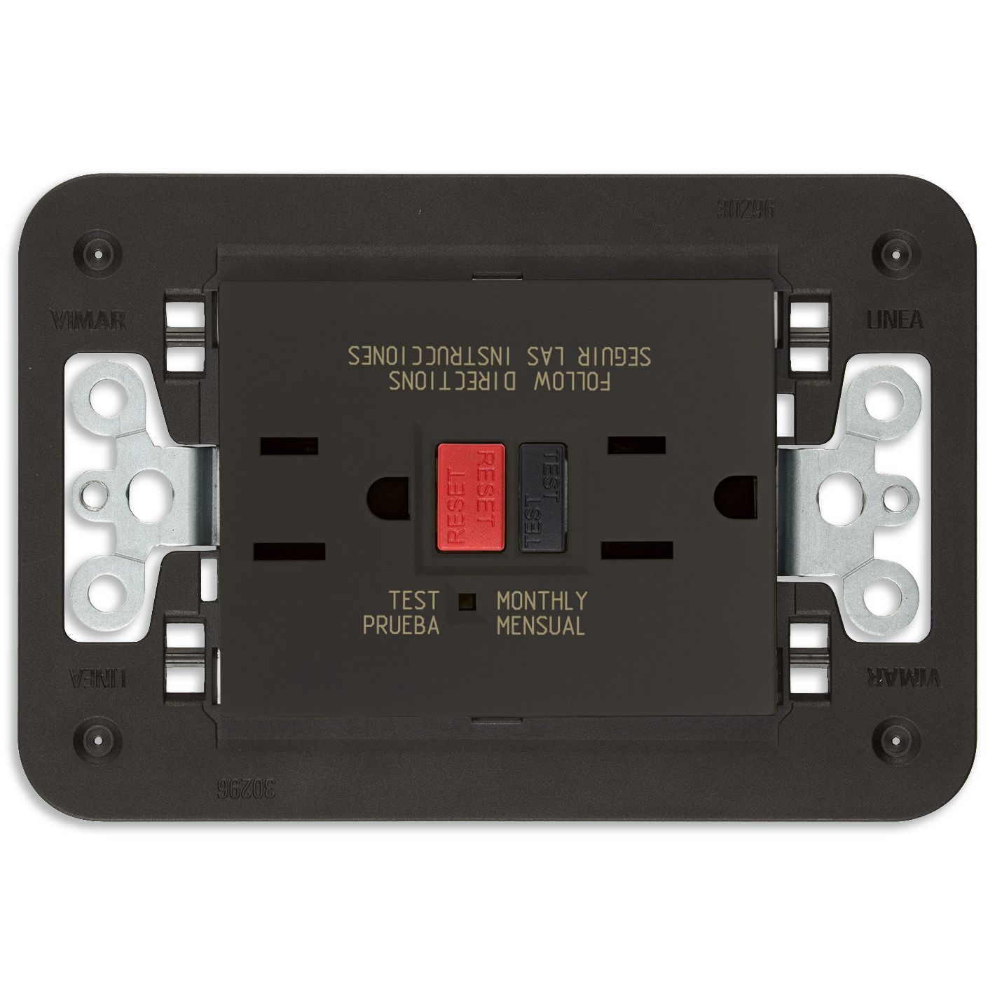 Vimar LINEA USA Duplex GFCI Outlet, 15A, 125V, Flush Mount