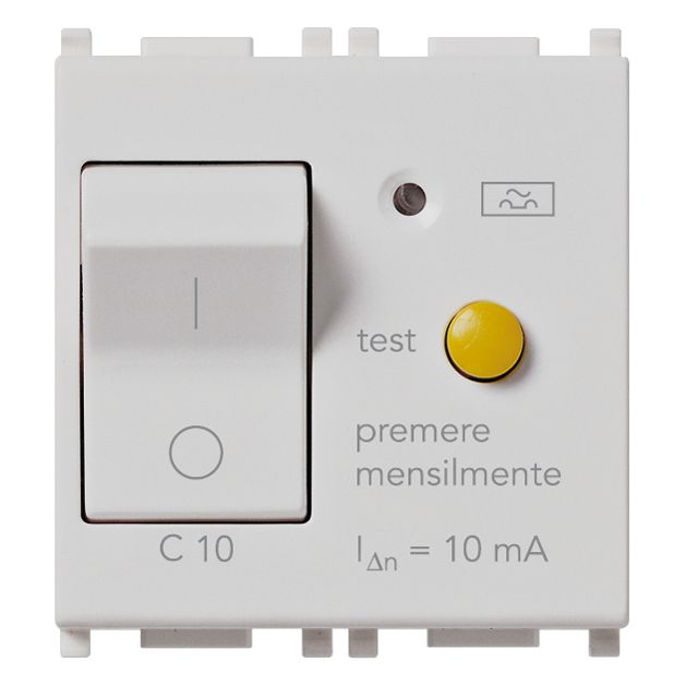Vimar Plana 1P+N RCBO Breaker, 120-230V, IP40, Built-In, 2 Modules