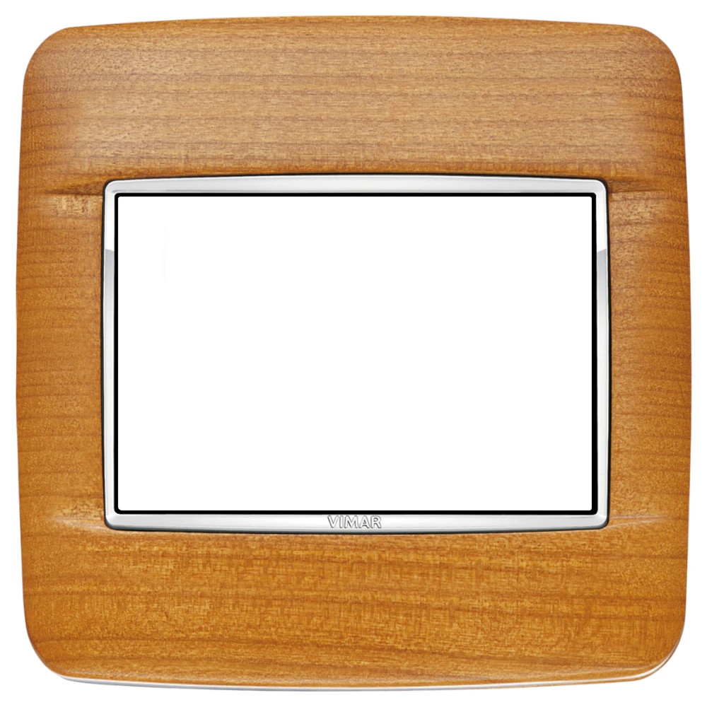 Vimar EIKON 3-Module Round Cover Plate for British Standard, 95 x 95 mm, Clamp Mount