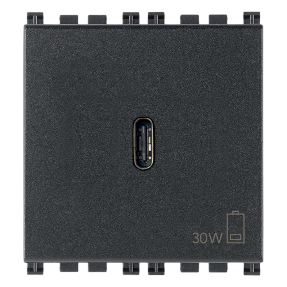 Vimar ARKÉ USB-C Supply Unit, 2 Modules, Power Delivery, 120-240V, Flush Mount