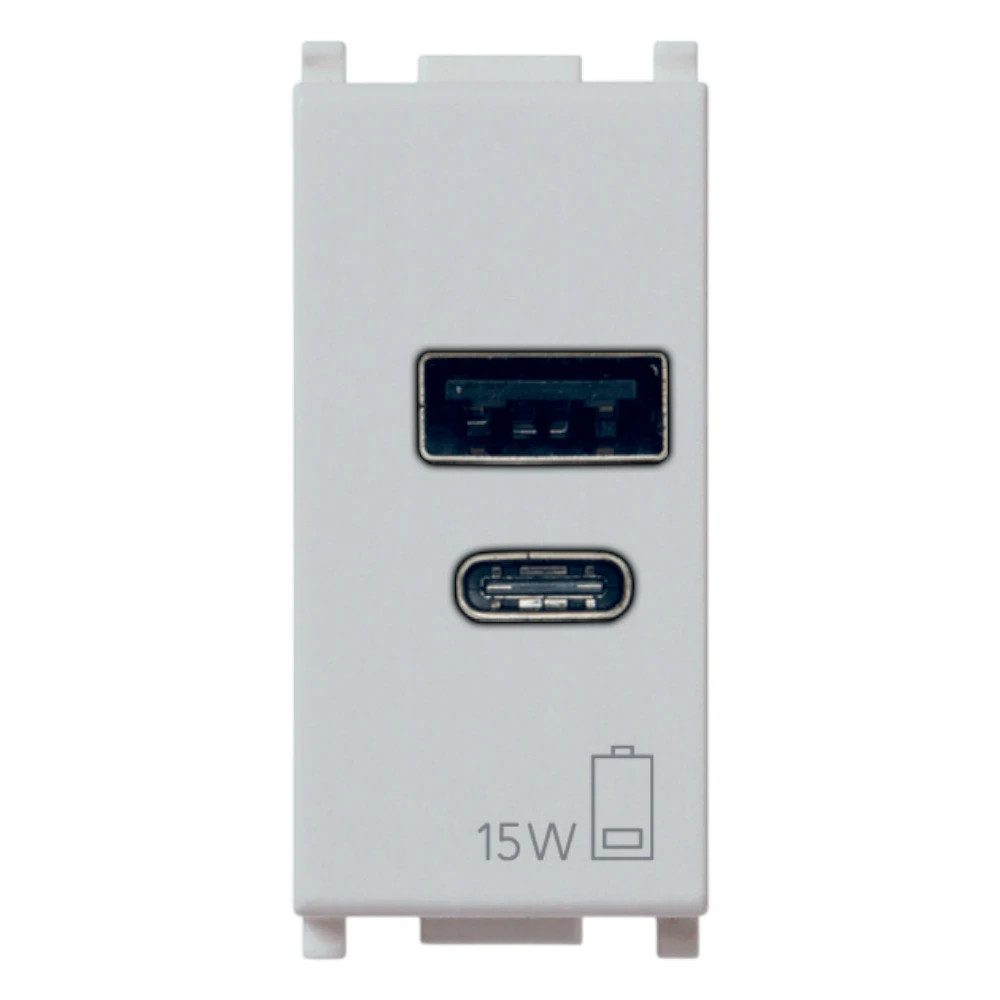 Vimar Plana 1 Module USB Power Supply Unit, 120-240V, 50/60 Hz