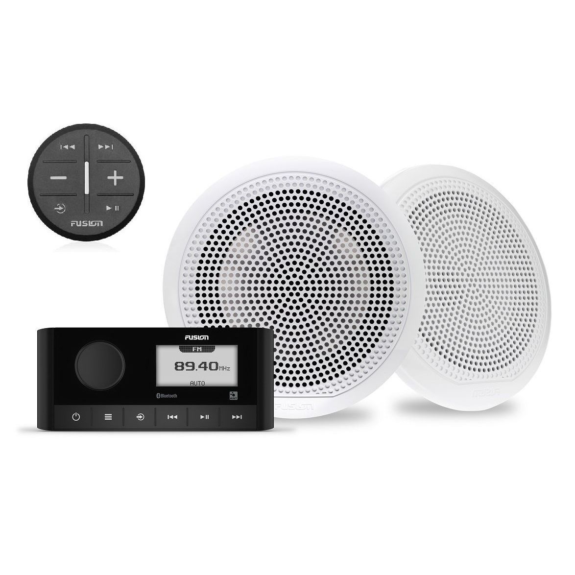 Fusion - MS-RA60KCW Bundle MS-RA60 Stereo - With ARX70B Pair EL Classic 6.5" Speakers
