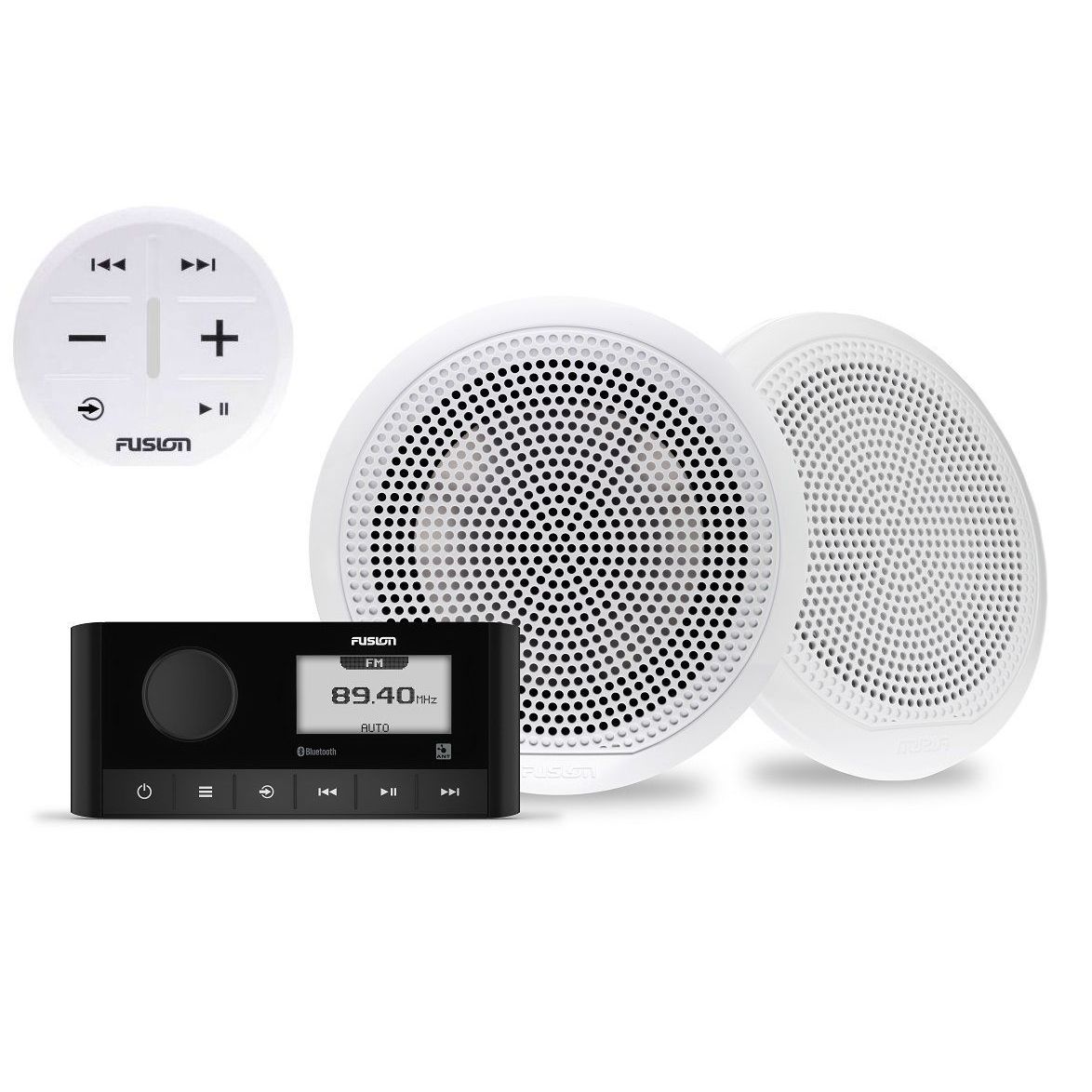 Fusion - MS-RA60KCW Bundle - MS-RA60 Stereo, With ARX70W Pair EL Classic 6.5" Speakers