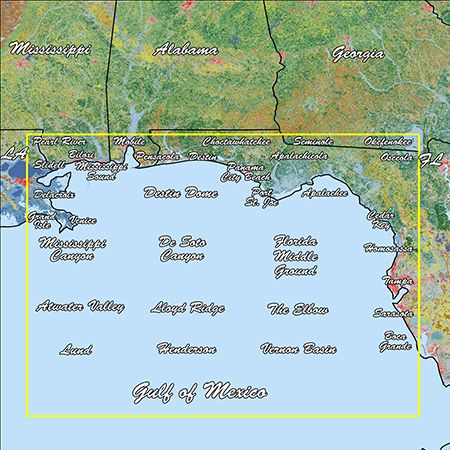 Garmin Standard Mapping Gulf Coast Professional microSD/SD Card, High-Resolution Aerial Overlay, Offshore Lease Blocks, Marsh Highway System, Wildlife Management Areas