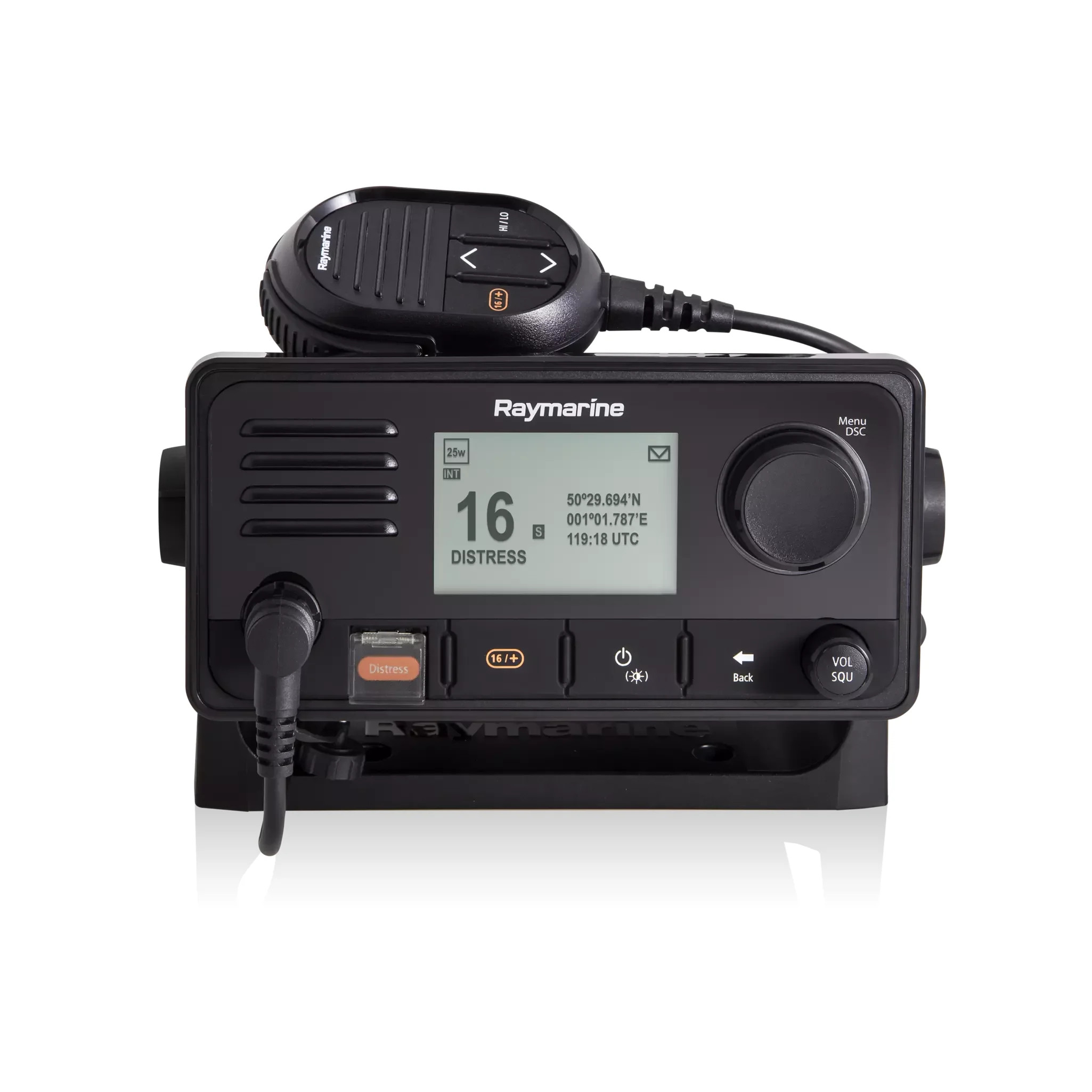 Raymarine Ray63 Fixed Mount VHF Radio, 25W, Built-in GPS, Class D DSC, NMEA 2000, NMEA 0183