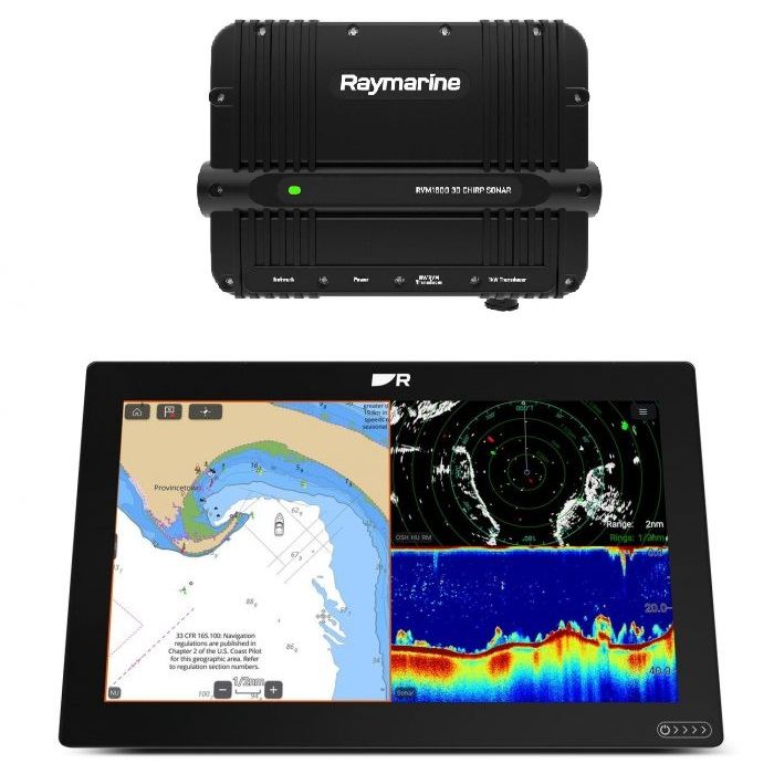 Raymarine Axiom 2 XL 16 Chartplotter Bundle, RVM1600 Sonar Module, IPX6/IPX7, NMEA 2000