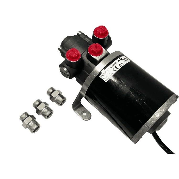 Simrad PUMP-1 MKII Reversible Hydraulic Pump, For Outboard Pilot, For SeaStar Manual Helm Pumps Up to 14ci, 12V, 0.8L, 3x ORB-5 to 9/16 UNF Fittings