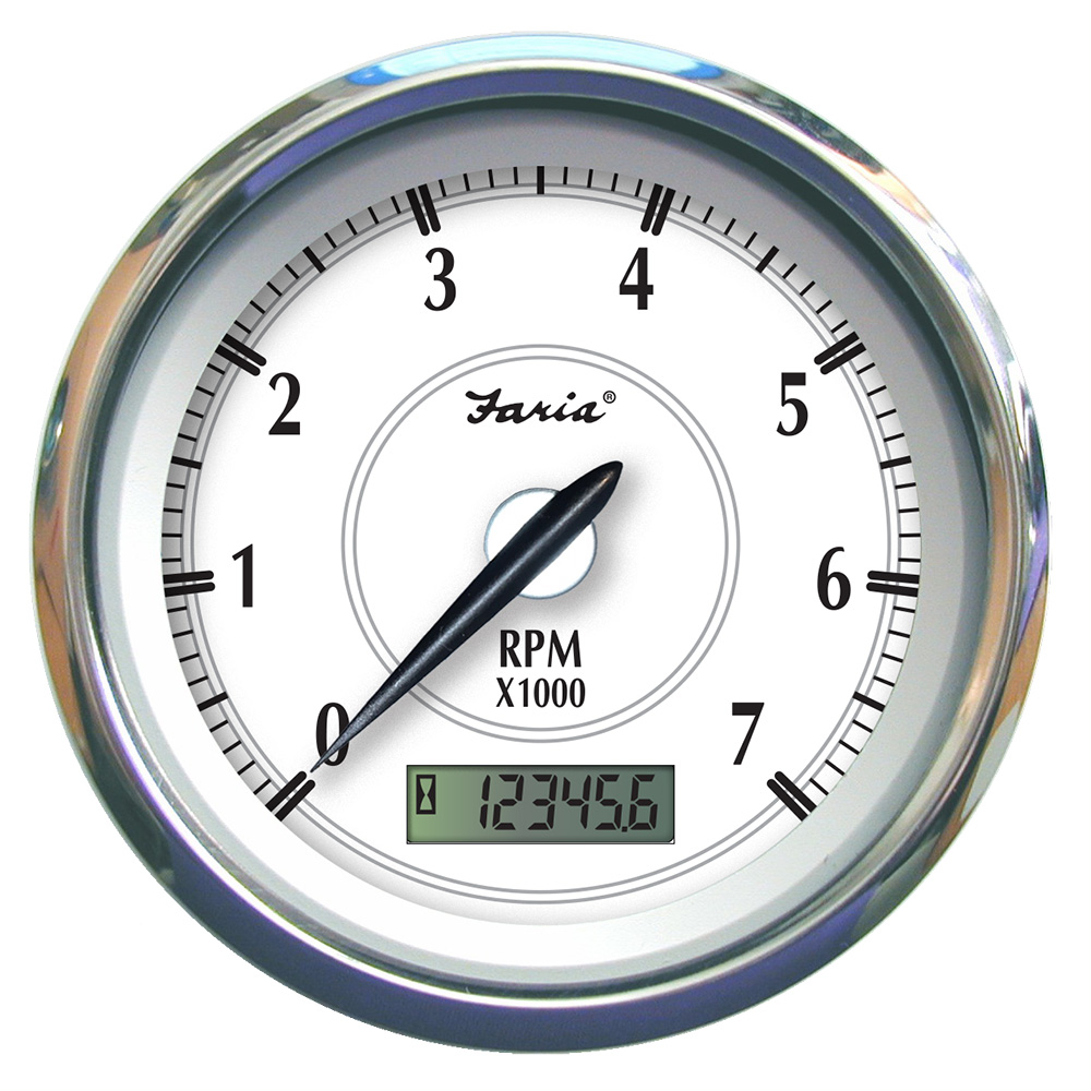 Faria Newport SS 4" Tachometer w/Hourmeter f/Gas Outboard - 7000 RPM 45005