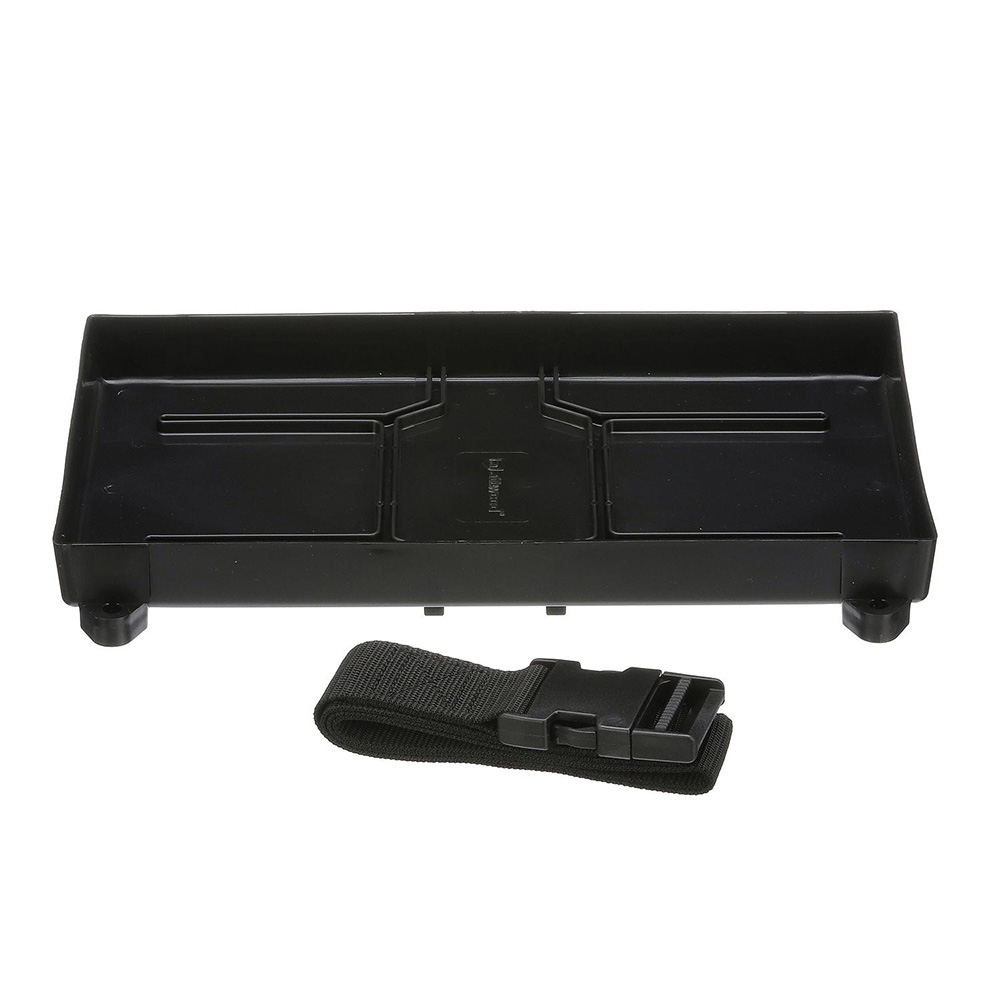 Attwood Marine Battery Tray with Strap, For 27/27M Batteries, 10-1/2 in Max Height, 12-3/8 x 7-1/8 in