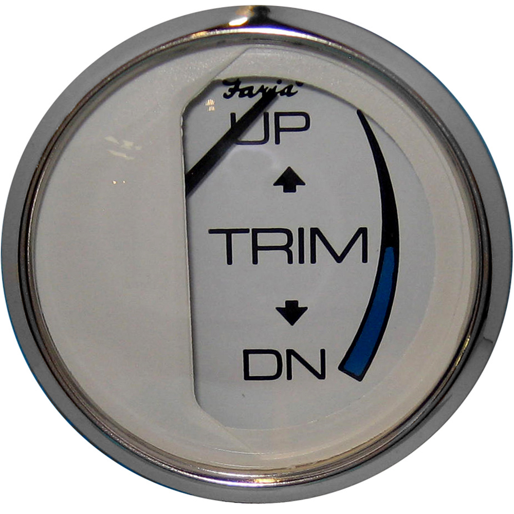 Faria Chesapeake White SS 2" Trim Gauge (Mercury / Mariner / Mercruiser / Volvo DP / Yamaha - '01 and Newer) 13807