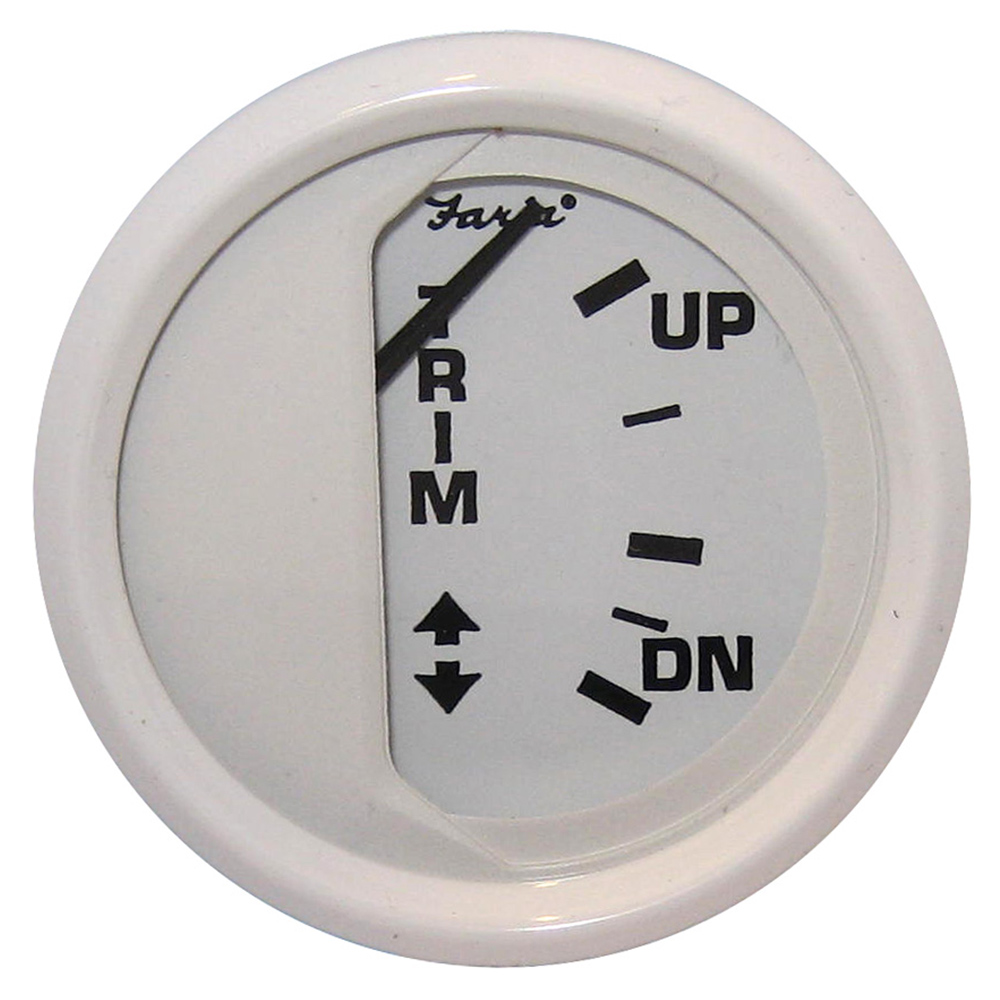 Faria Dress White 2" Trim Gauge (Mercury / Mariner / Mercruiser / Volvo DP / Yamaha '01 and newer) 13122