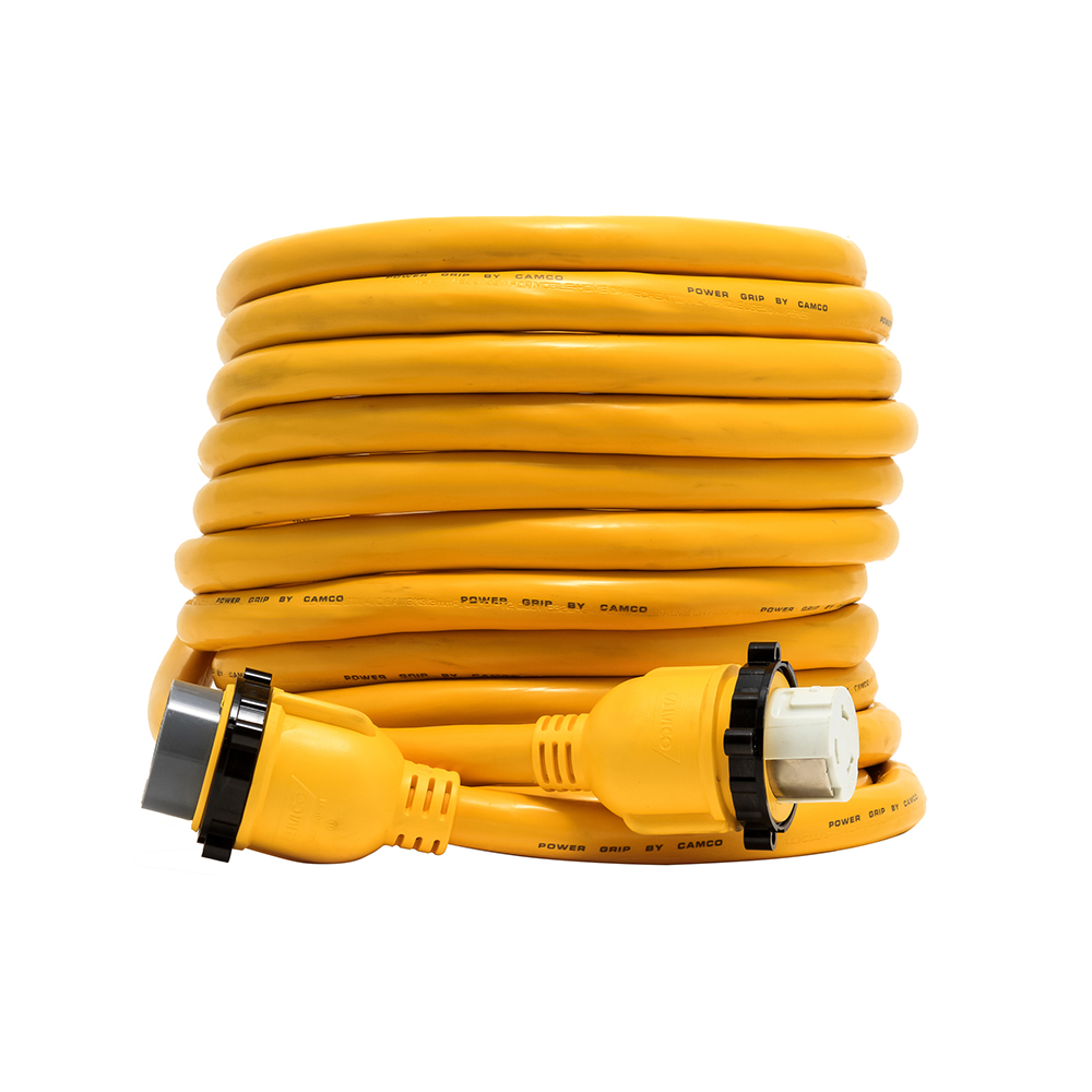 Camco 50 Amp Power Grip Marine Extension Cord - 50' M-Locking/F-Locking Adapter 55623