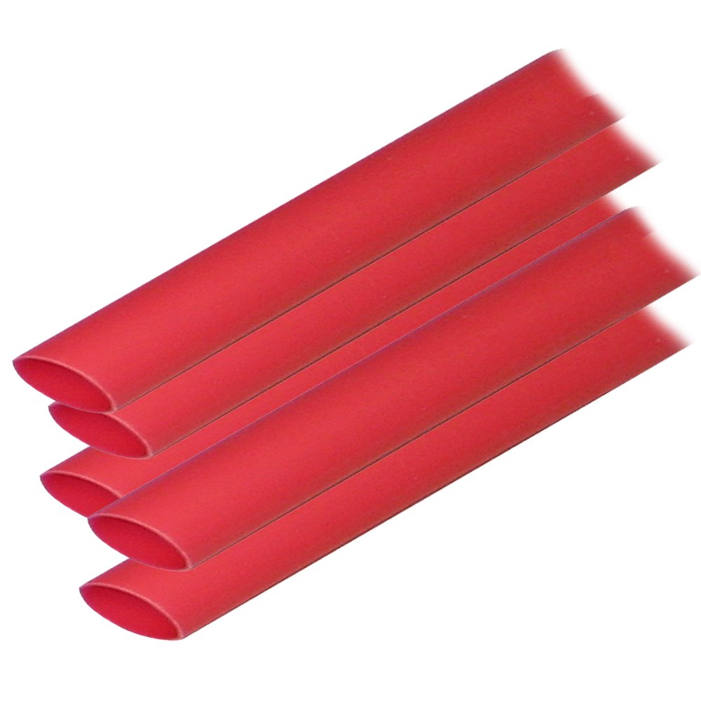 Ancor Adhesive Lined Heat Shrink Tubing (ALT) - 1/2" x 12" - 5-Pack - Red 305624