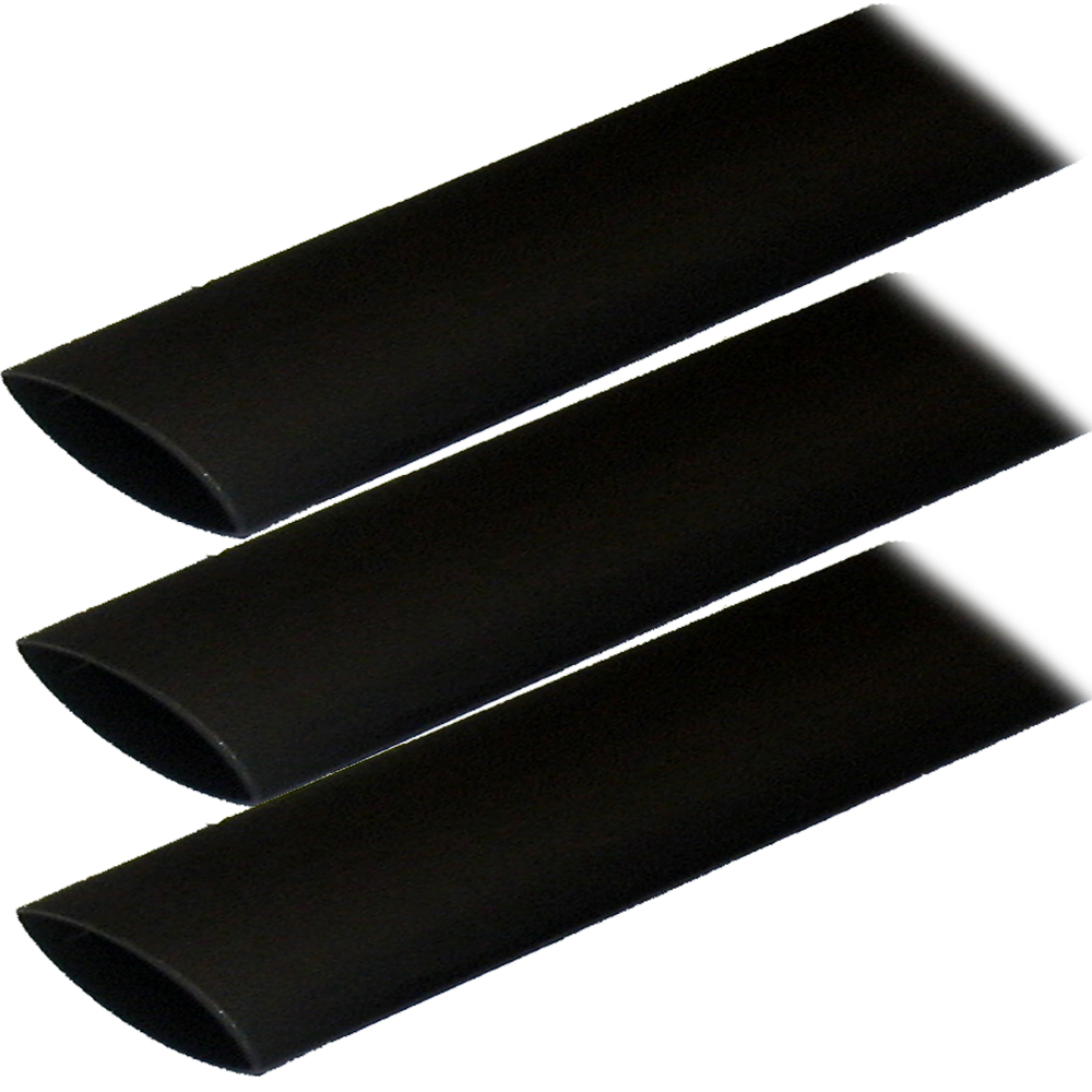 Ancor Adhesive Lined Heat Shrink Tubing (ALT) - 1" x 12" - 3-Pack - Black 307124