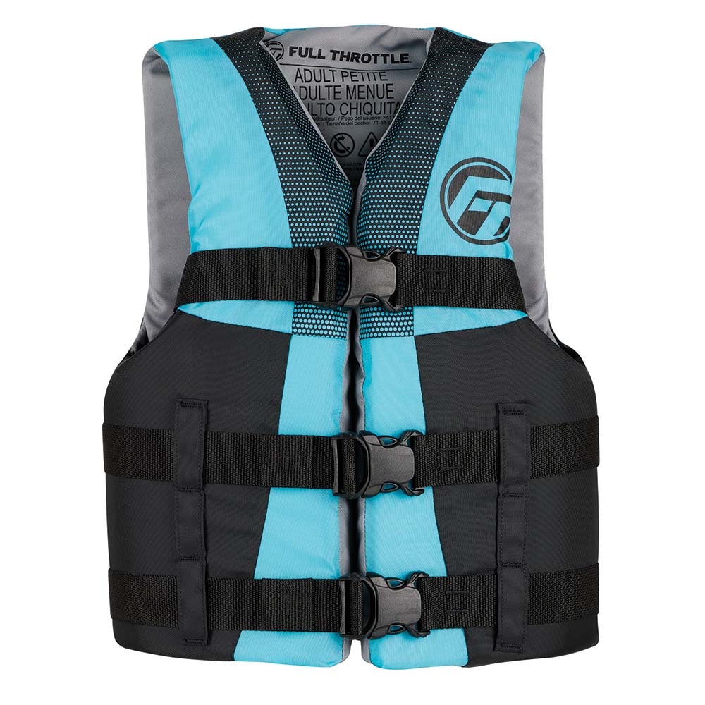 Full Throttle Teen Nylon Life Jacket - Aqua/Black 112200-505-010-22