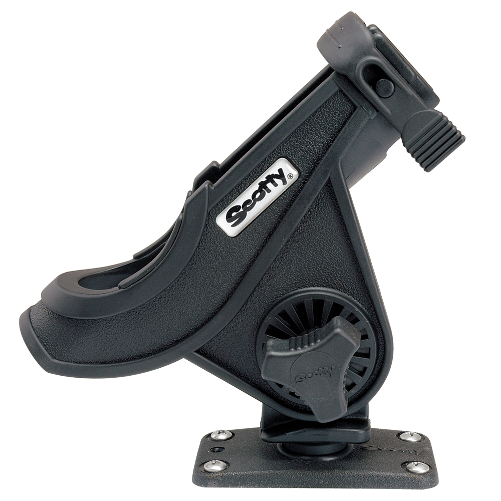 Scotty 281 Bait Caster/Spinning Rod Holder w/244 Flush Deck Mount - Black 281-BK