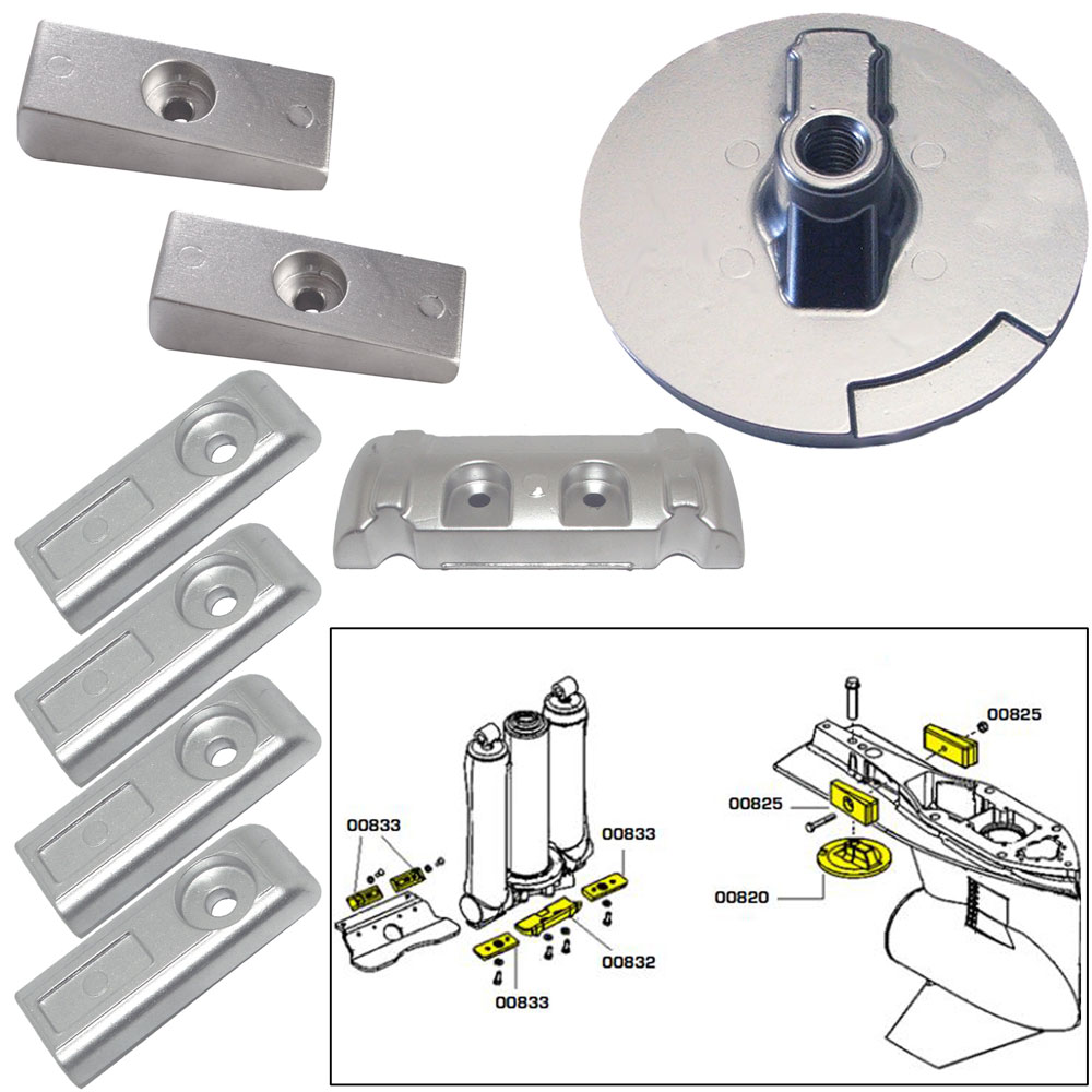 Tecnoseal Anode Kit w/Hardware - Mercury Verado 6 - Magnesium 20816MG