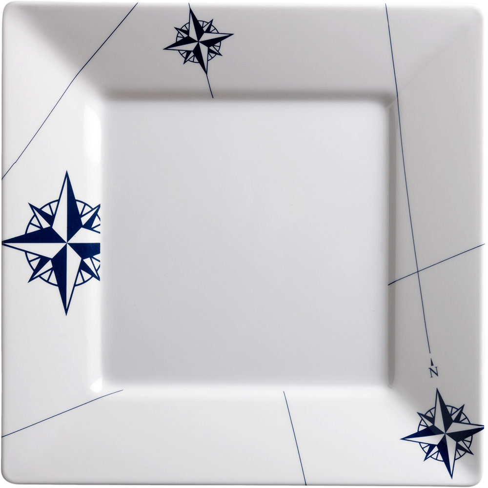 Marine Business Melamine Square, Flat Dinner Plate - NORTHWIND - 10" x 10" Set of 6 15021C