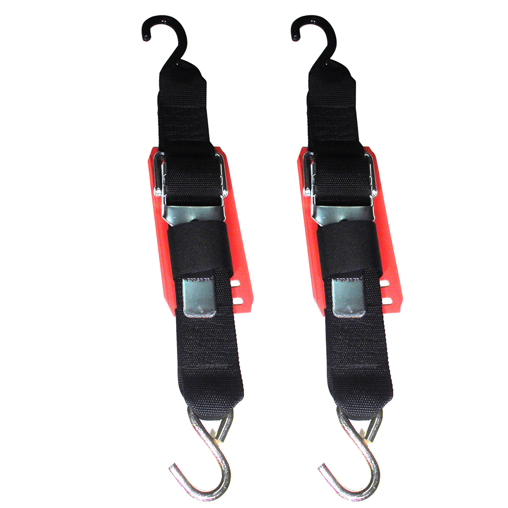 Rod Saver Paddle Buckle Trailer Tie-Down w/Vinyl Pad - 2" x 4' - Pair 2PB4VP