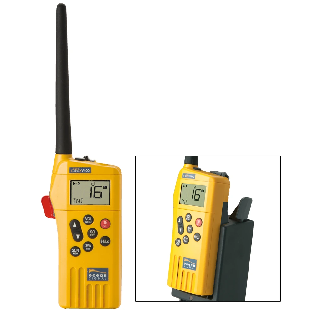 Ocean Signal SafeSea V100 GMDSS VHF Radio - 21 Channels w/Battery Kit 720S-00614