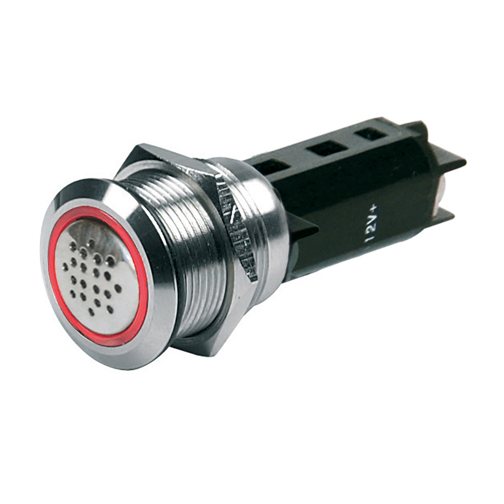 BEP 12V Buzzer w/Red LED Warning Light - Stainless Steel 80-511-0009-00