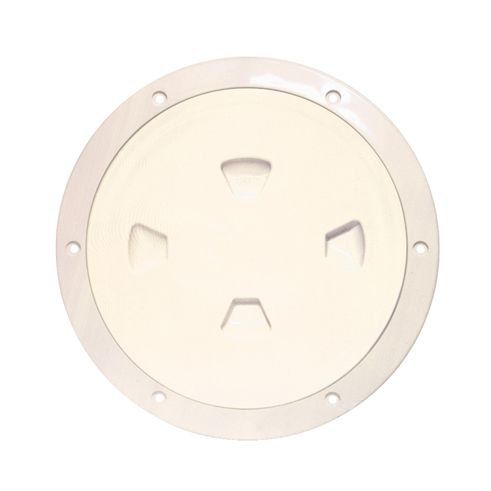 Beckson 8" Smooth Center Screw-Out Deck Plate - Beige DP80-N