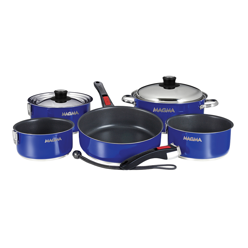 Magma Nestable 10 Piece Induction Non-Stick Enamel Finish Cookware Set - Cobalt Blue A10-366-CB-2-IN