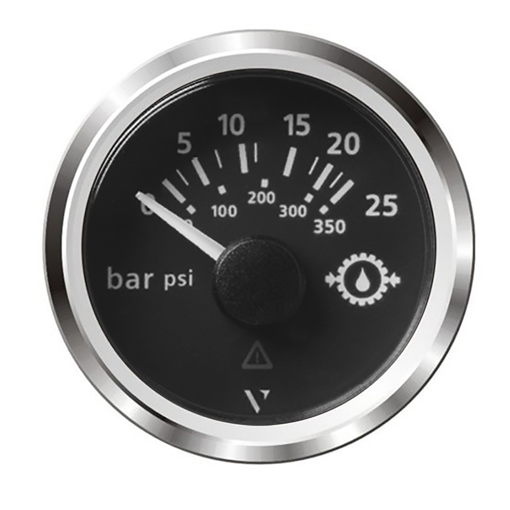 Veratron 52MM (2-1/16") ViewLine Transmission Oil Pressure 25 Bar/350 PSI - Black Dial & Chrome Triangular Bezel A2C59514137