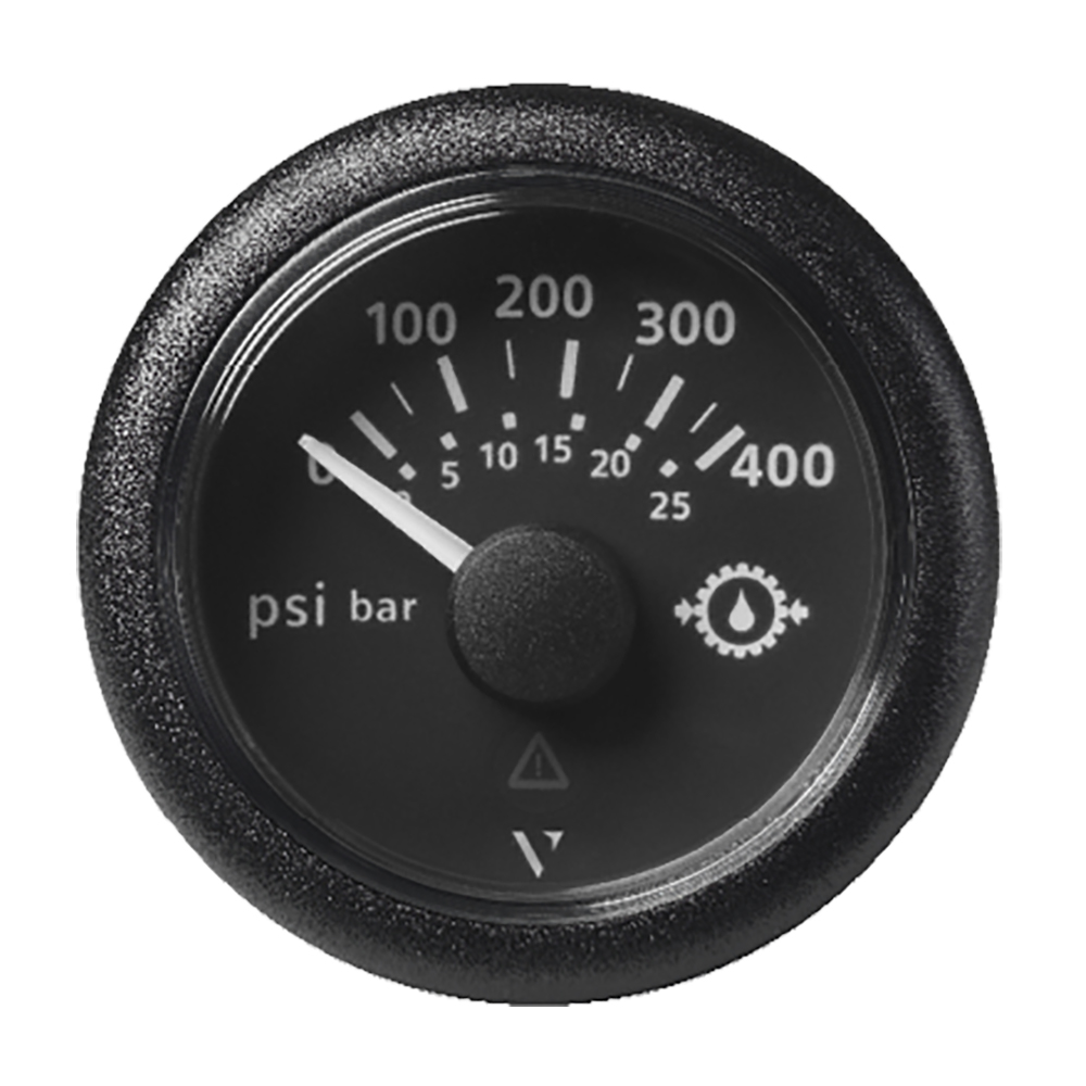 Veratron 2-1/16" (52mm) ViewLine Transmission Oil Pressure 400 PSI/25 Bar - Black Dial & Round Bezel A2C59514145