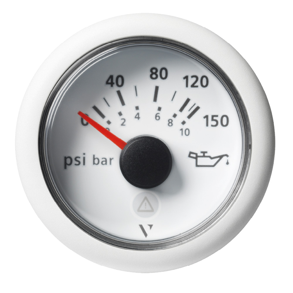 Veratron 52mm (2-1/16") ViewLine Engine Oil Temperature Pressure Gauge - 150 PSI - White Dial & Bezel A2C59514202