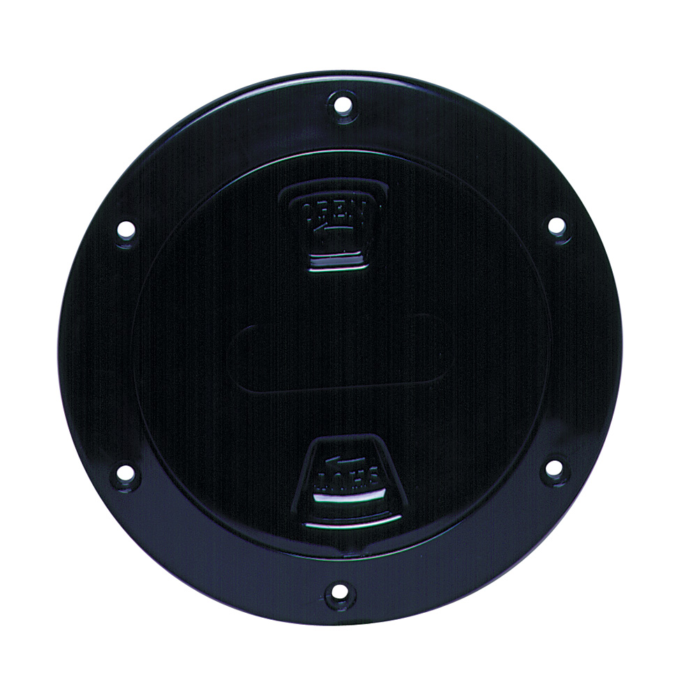 Beckson 4" Smooth Center Screw-Out Deck Plate - Black DP40-B