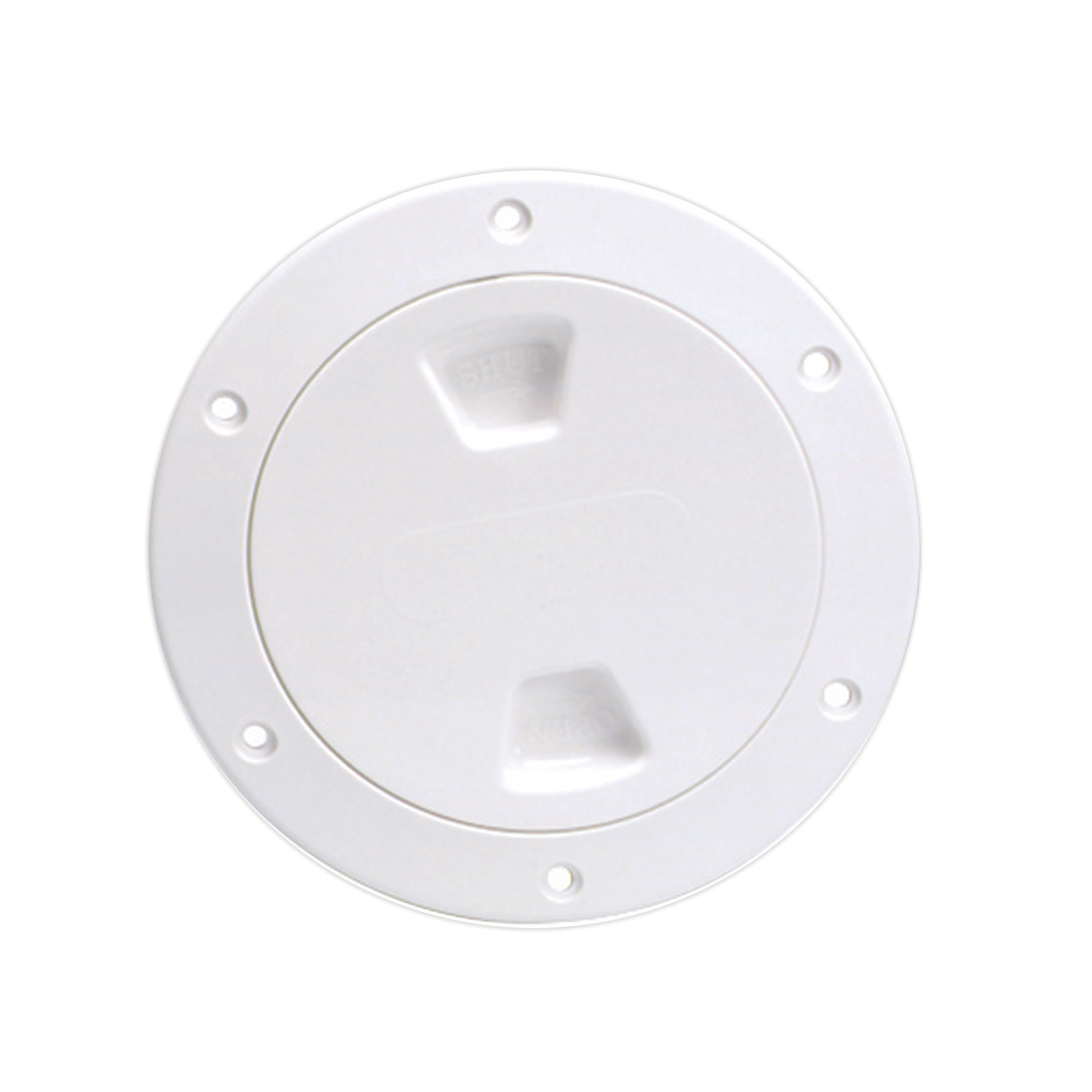 Beckson 4" Smooth Center Screw-Out Deck Plate - White DP40-W