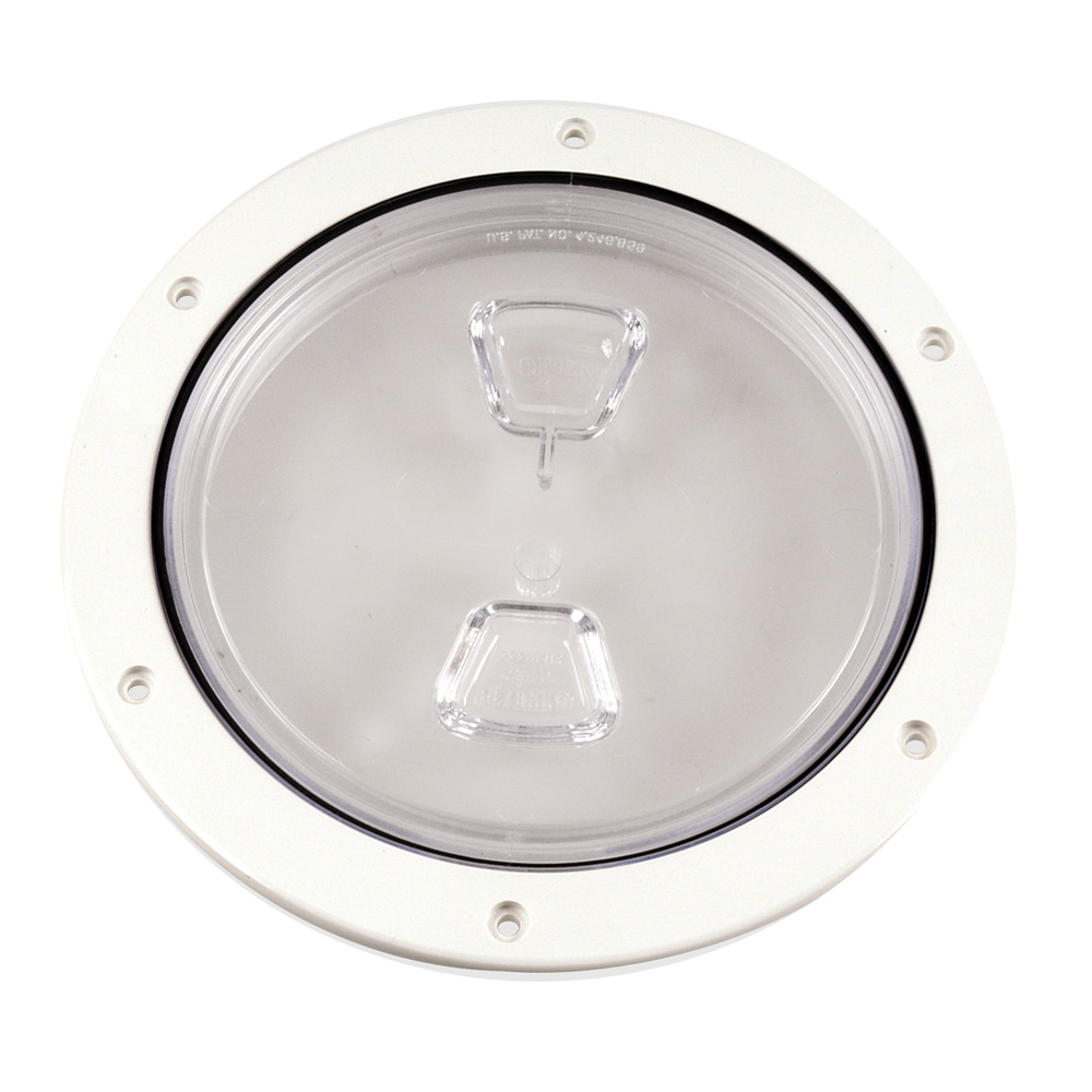 Beckson 6" Clear Center Screw Out Deck Plate - White DP60-W-C