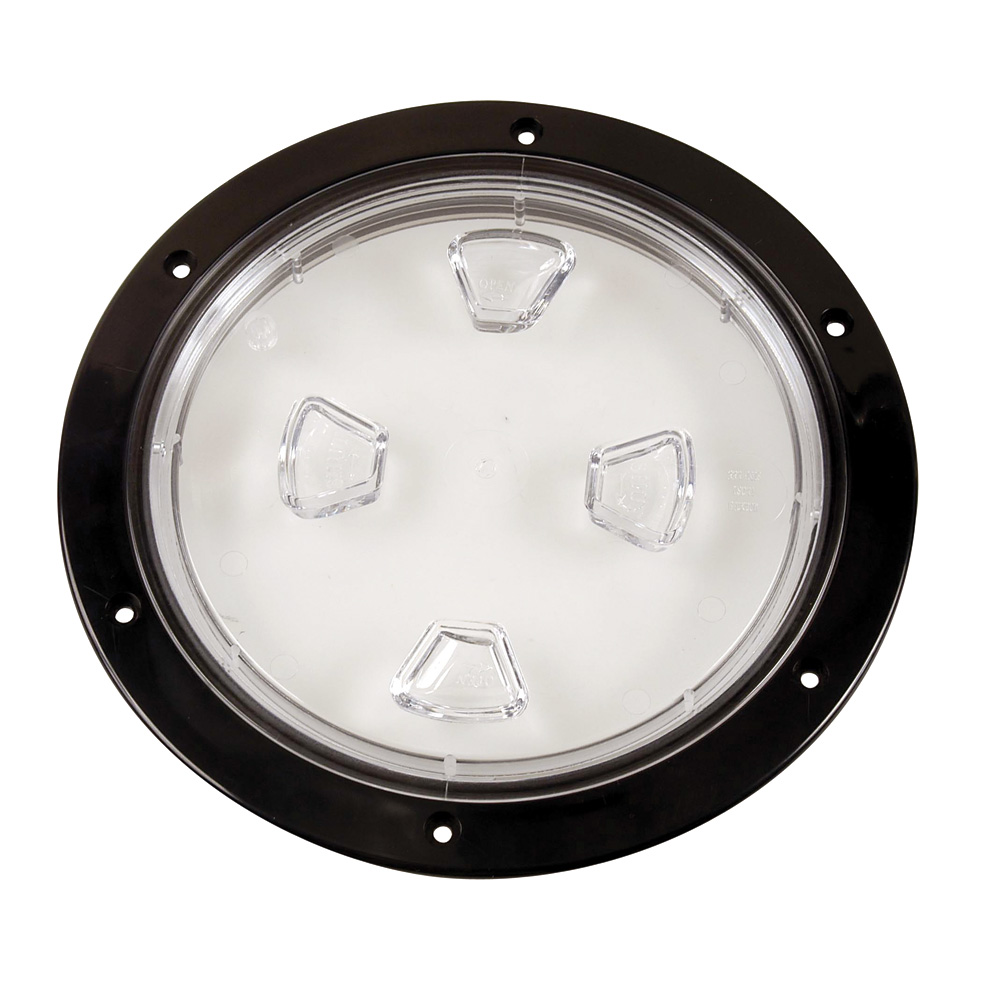 Beckson 8" Clear Center Screw-Out Deck Plate - Black DP80-B-C