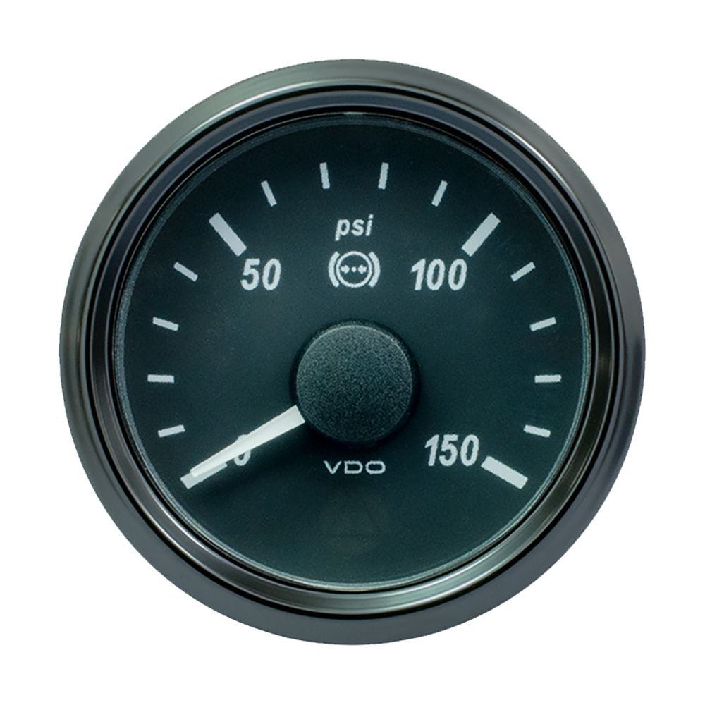 VDO SingleViu 52mm (2-1/16") Brake Pressure Gauge - 150 PSI - 0-180 Ohm A2C3833480030