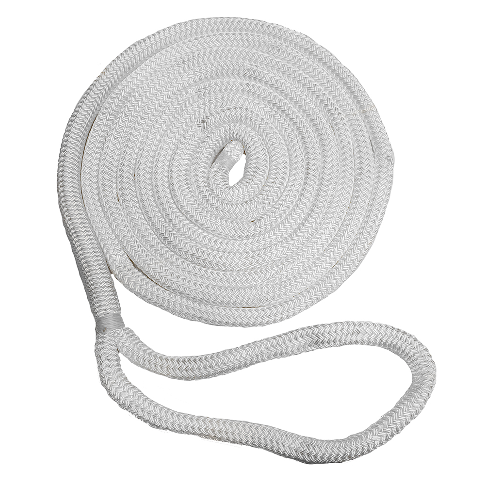 New England Ropes 5/8" Double Braid Dock Line - White - 25' C5050-20-00025