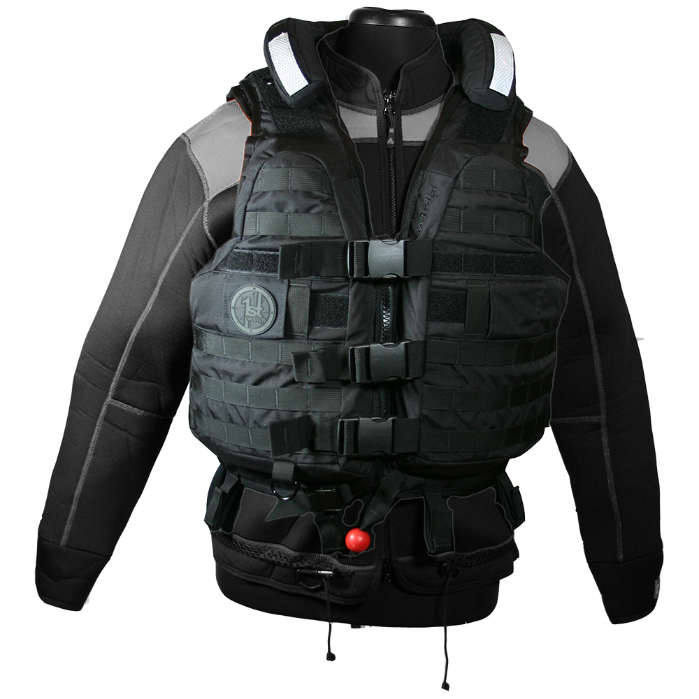 First Watch HBV-100 High Buoyancy Tactical Vest - Black - XL to 3XL HBV-100-BK-XL-3XL