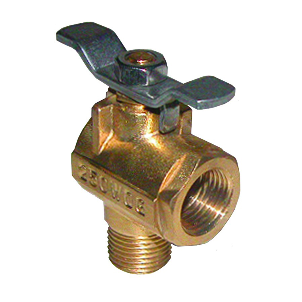 GROCO 1/2" NPT 90° Bronze Fuel Valve FV-590